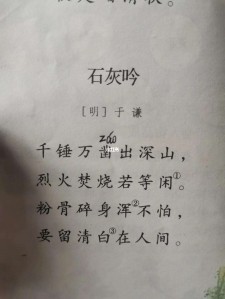 石灰吟到底是什么	(石灰吟到底是什么时候写的)